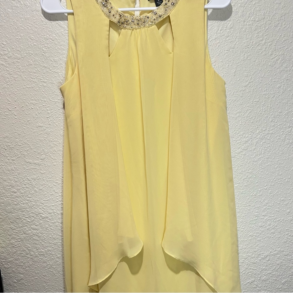 SLNY Yellow Sleeveless Dress Size 8 - Picture 3 of 9